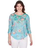 Ruby Rd® Tropical Splash Knit Chevron Top thumbnail number 1