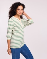 Ribbed Henley Top thumbnail number 2