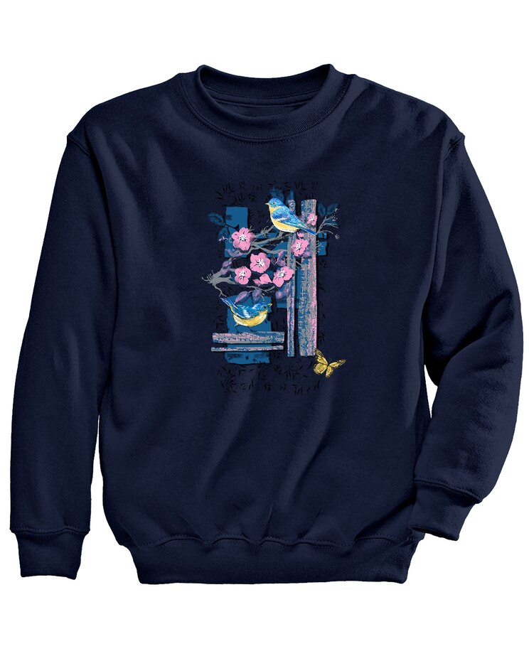 Birds and Blooms Graphic Sweatshirt image number 1