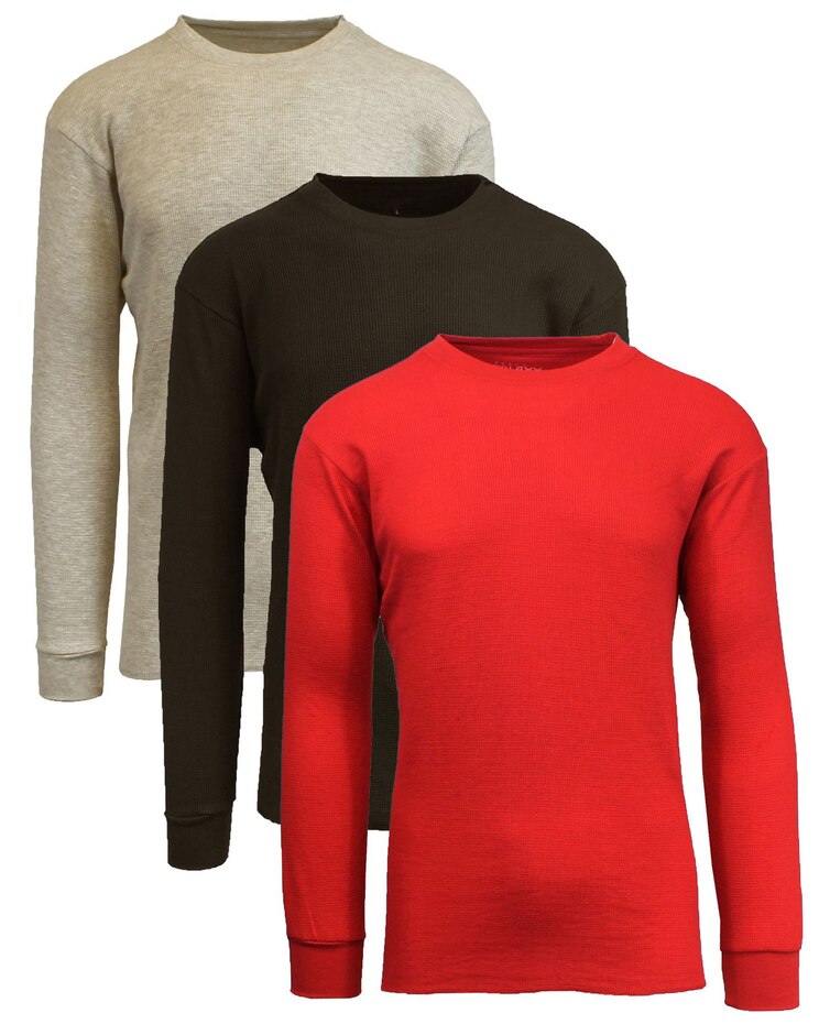 Galaxy By Harvic Long Sleeve Thermal Shirts (3-Pack) image number 1