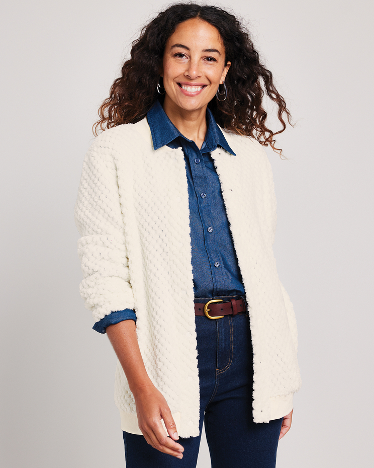 Cozy Textured Fleece Jacket image number 1