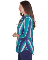 Alfred Dunner® French Quarter Spliced Cowl Neck Stripe Sweater thumbnail number 4