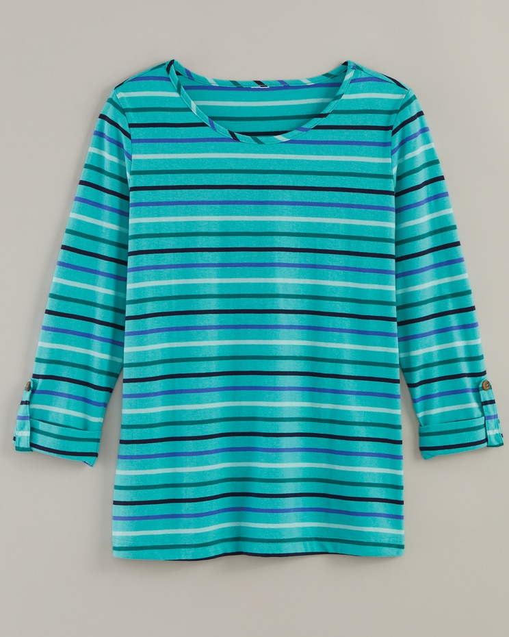 Haband Women’s Roll-Tab Sleeve Knit Top image number 1