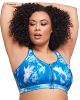 Glamorise Full Figure Plus Size Zip Up Front-Closure Sports Bra Wirefree thumbnail number 1