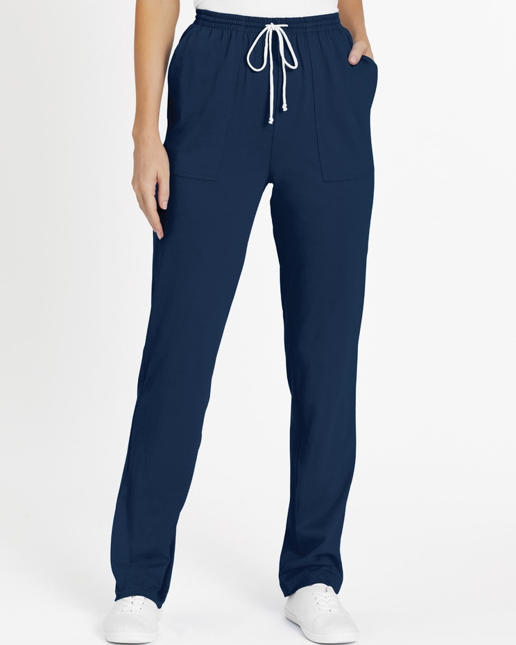 Pull-On Knit Drawstring Sport Pants image number 1