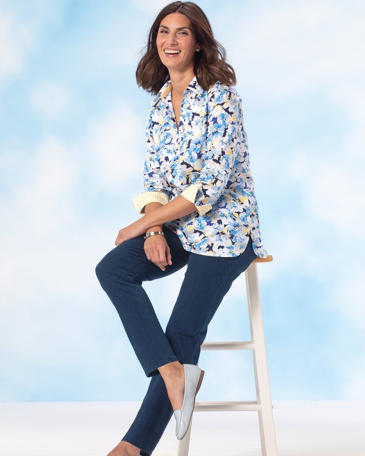 Blue Blossom & Gingham Tunic image number 2