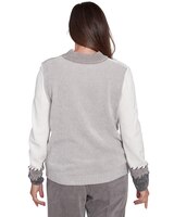 Alfred Dunner® Copenhagen Patchwork Knit Long Sleeve Sweater thumbnail number 2