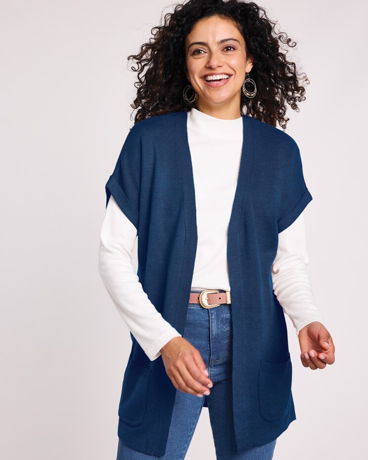 Dolman Sleeve Open Front Sweater image number 1