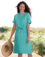 Solid Knit Drawstring-Waist Dress thumbnail number 1