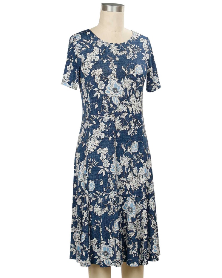Southern Lady Short Sleeve Lori Print Dress image number 1