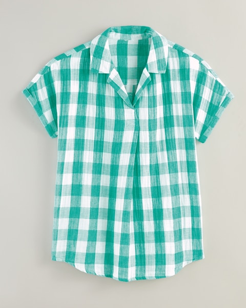 Plaid Gauze Dolman Shirt