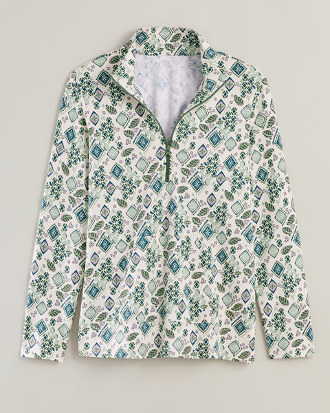 Quarter-Zip Print Top