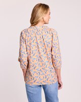 Slub Knit Keyhole Peasant Top thumbnail number 3