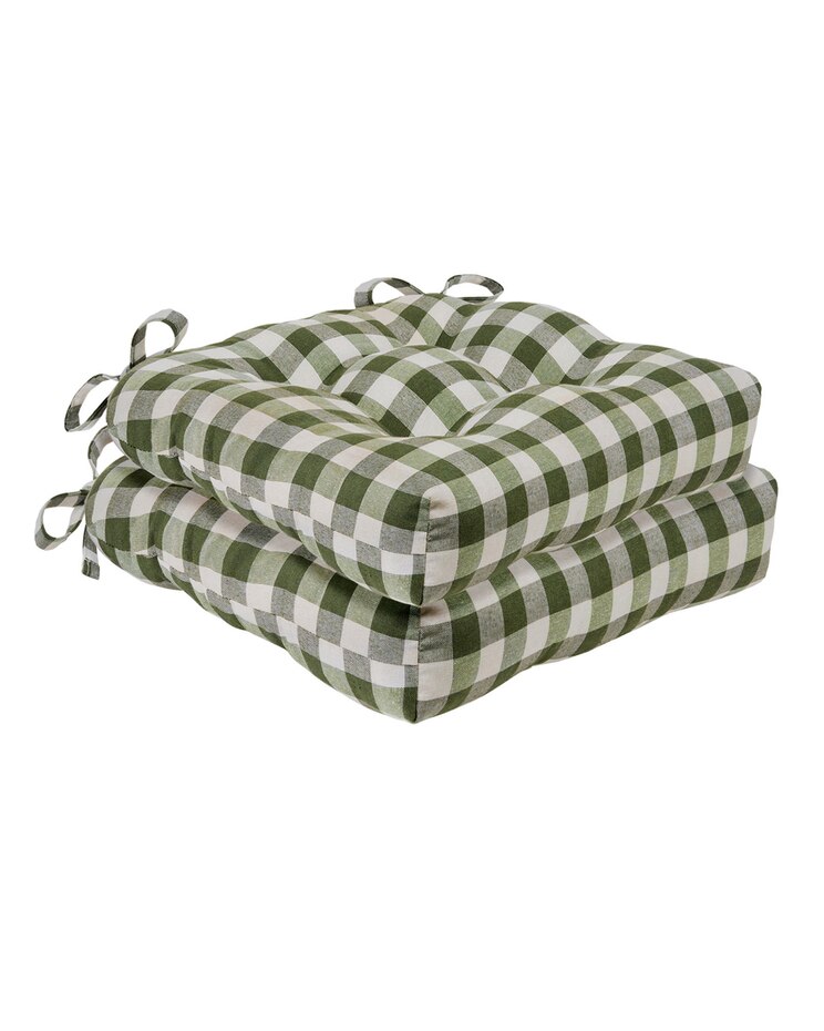 Buffalo Check (Set of 2) Tufted Chair Seat Cushions image number 1
