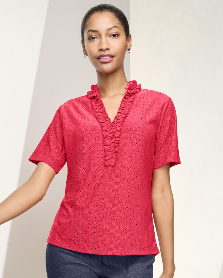Stretch Eyelet Tee image number 1
