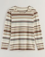 Essential Knit Long Sleeve Button Trim Top thumbnail number 1