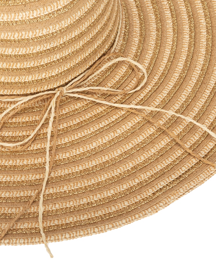Mixed Paper And Gold Lurex Ultrabraid Floppy Hat image number 5
