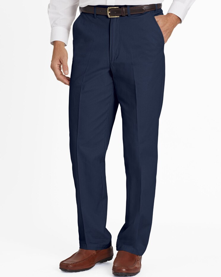 JohnBlairFlex Adjust-A-Band Relaxed-Fit Plain-Front Chinos image number 1