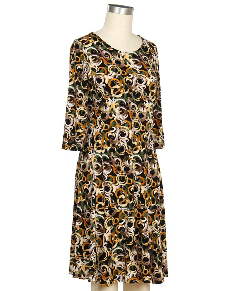 Southern Lady 3/4 Sleeve Kaylee Print Dress image number 1