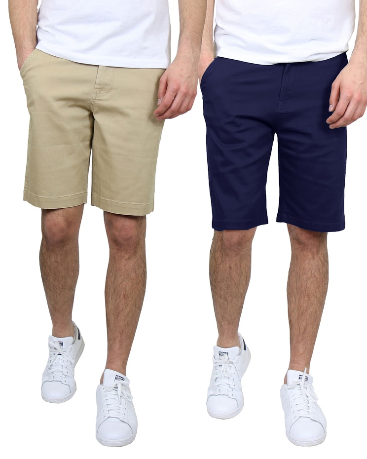 Premium Quality School Uniform Men's 2-Pack Cotton Stretch Slim Fit Chino Shorts image number 1
