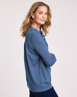 Essential Knit Brushed Peasant Top thumbnail number 2