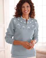 Floral-Print Fleece Sweatshirt thumbnail number 1