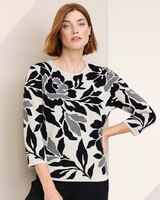 Floral Jacquard Sweater by Alfred Dunner thumbnail number 1
