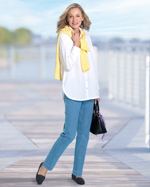 Foxcroft® Non-Iron Side-Button Tunic