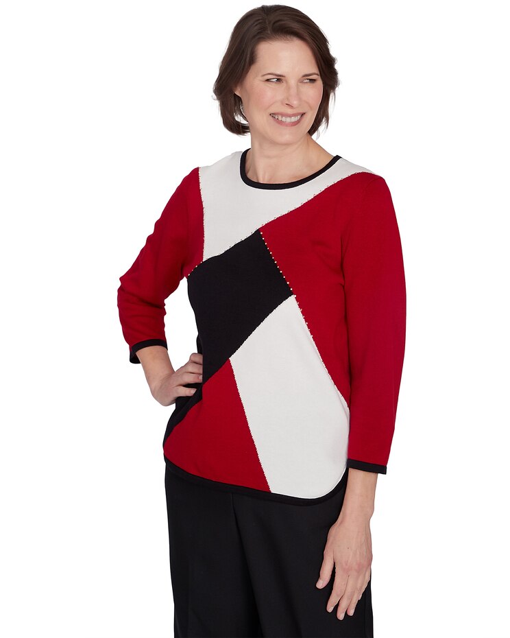 Alfred Dunner® Classics Colorblock Beaded Top image number 1