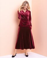 Stretch Velvet Surplice Top thumbnail number 2