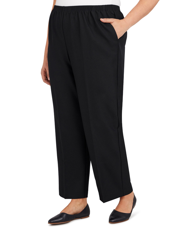 Alfred Dunner Classic Tailored Textured Proportioned Straight Leg Pants image number 2