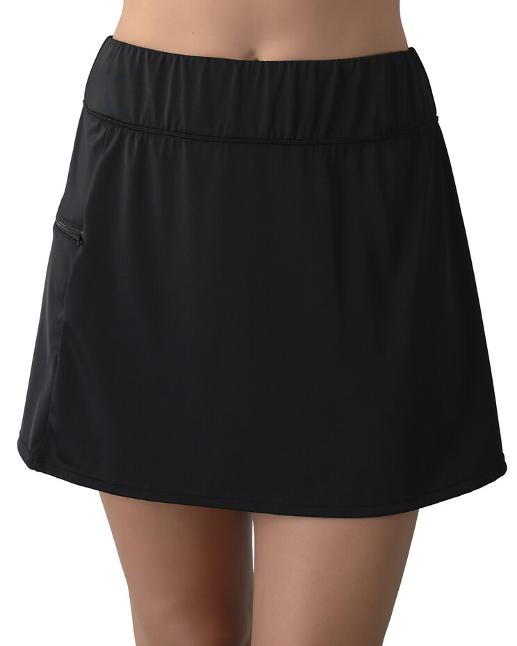 Fit 4 U Solid Swim Skirt with Zipper Pocket  image number 1