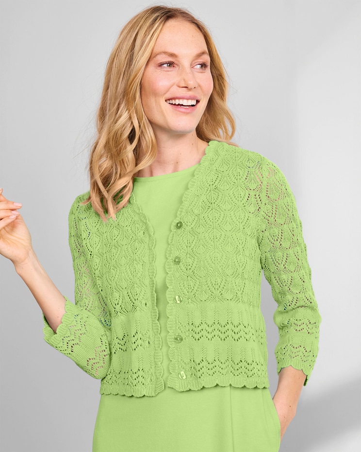 Mixed-Stitch Cardigan Shrug  image number 1