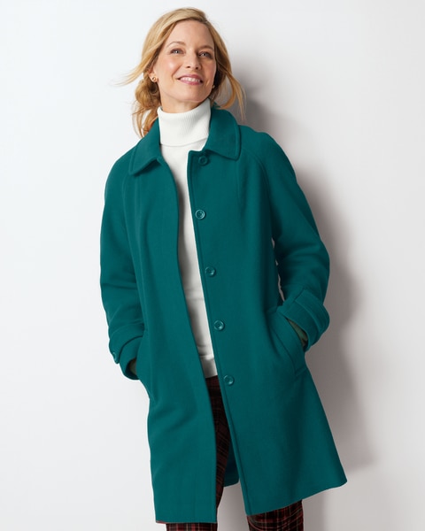 Wool Balmacaan Coat