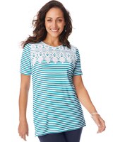Short-Sleeve Lace Overlay Tunic thumbnail number 1
