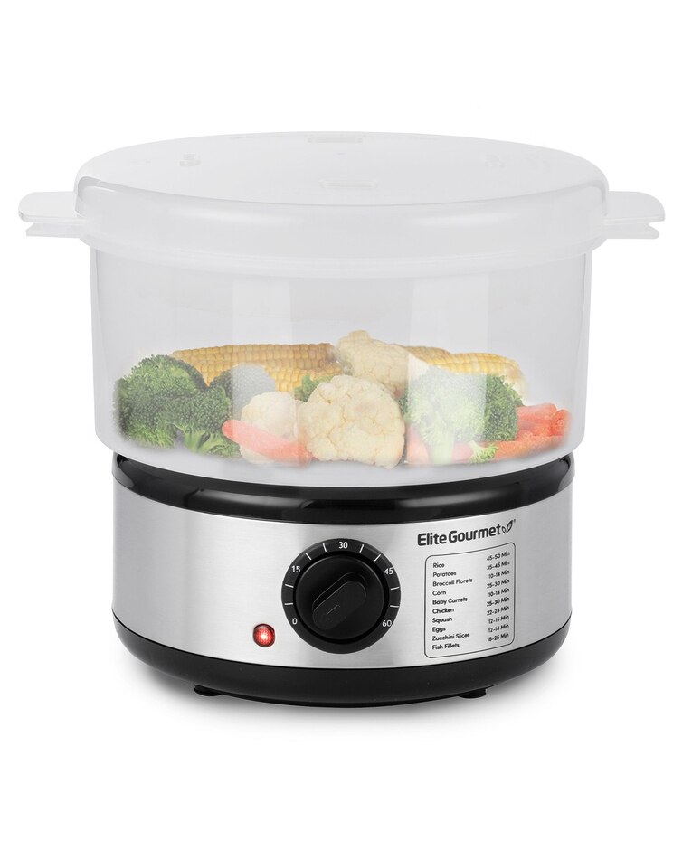 Elite 2.5qt 1-Tier Compact Stainless Steel Food Steamer image number 1