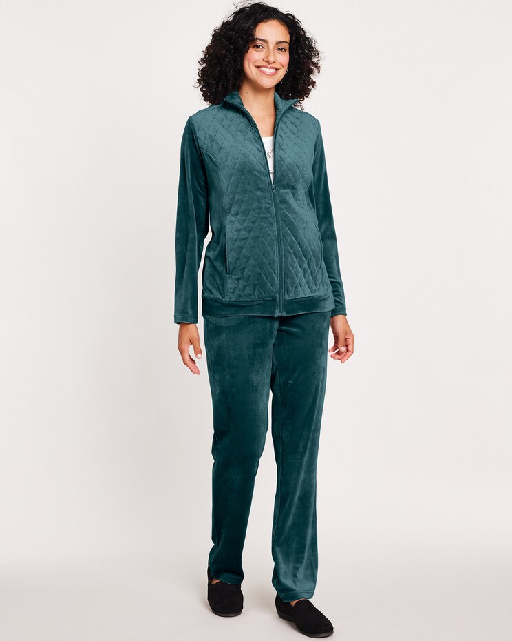 Zip-Front Velour Set image number 1