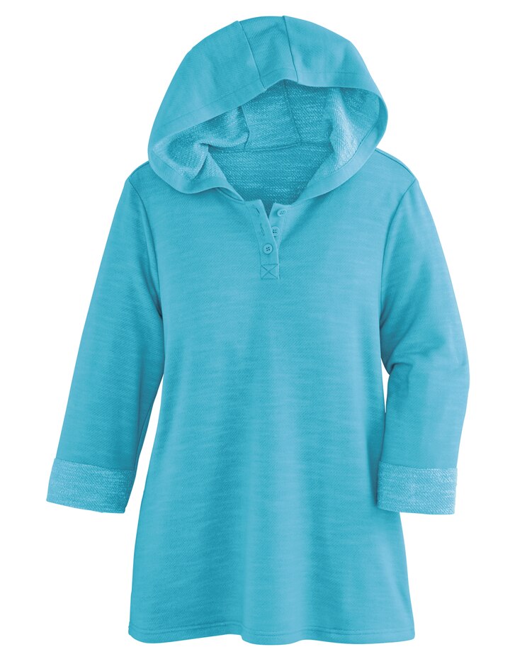 Hooded Button Henley Top image number 1