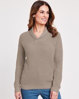 Shaker Shawl Collar Sweater thumbnail number 1