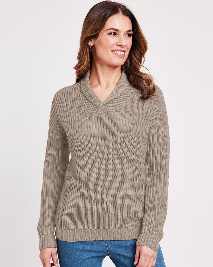 Shaker Shawl Collar Sweater image number 1