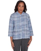 Alfred Dunner® Worth Avenue Eyelash Jacket with Two Pockets thumbnail number 1