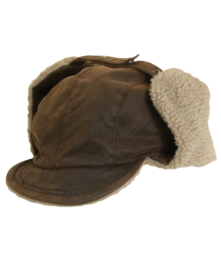 Dorfman Hat Co. Weathered Waxed cotton Winter Cap image number 1