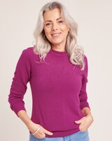 Long-Sleeve Cashmere-Like Crewneck Sweater thumbnail number 1