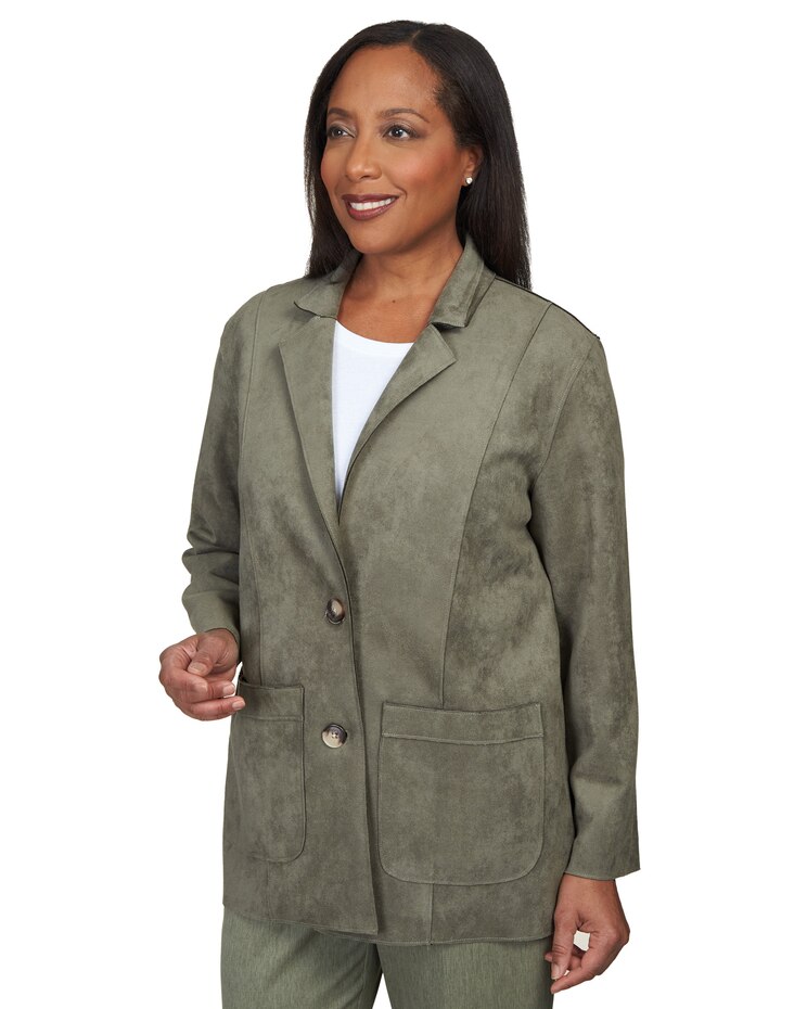 Alfred Dunner® Chelsea Market Faux Suede Car Coat image number 1