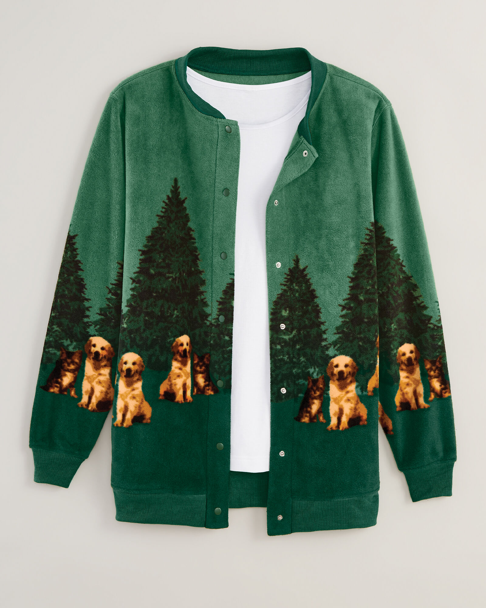 Scandia Fleece Print Snap Jacket
