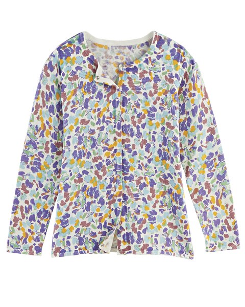 Haband Women's Snap Front Printed Cardigan