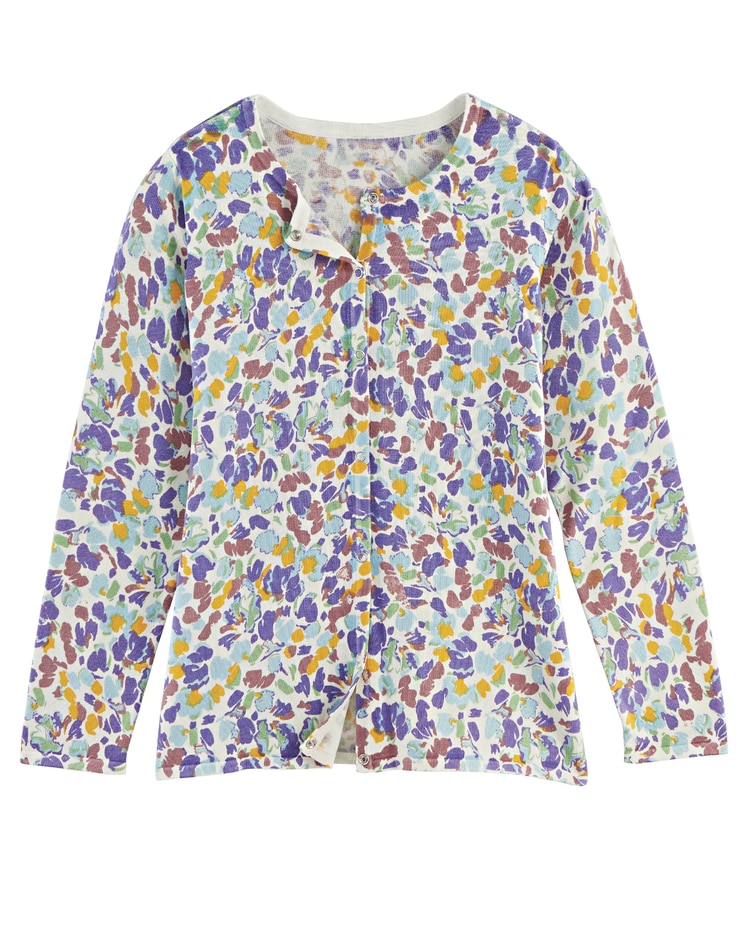Haband Women's Snap Front Printed Cardigan image number 1