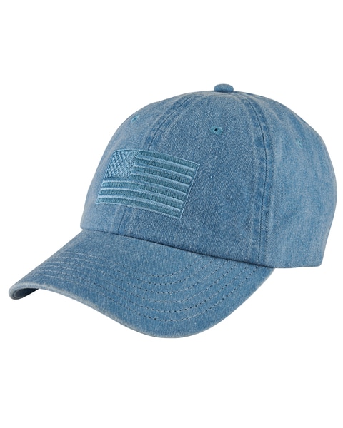 American Flag Washed Denim Cap