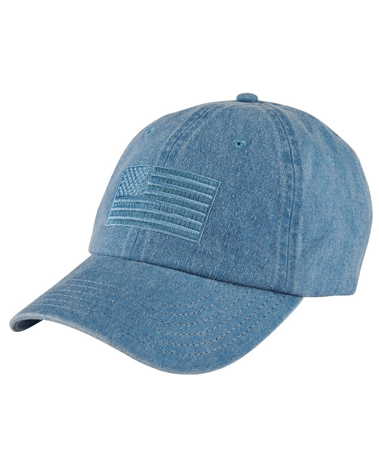 American Flag Washed Denim Cap image number 1