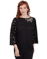 Ruby Rd® Berry Glam Knit Emb Top Combo thumbnail number 1